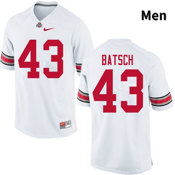 Ohio State Buckeyes Ryan Batsch Men's #43 White Authentic Stitched College Football Jersey